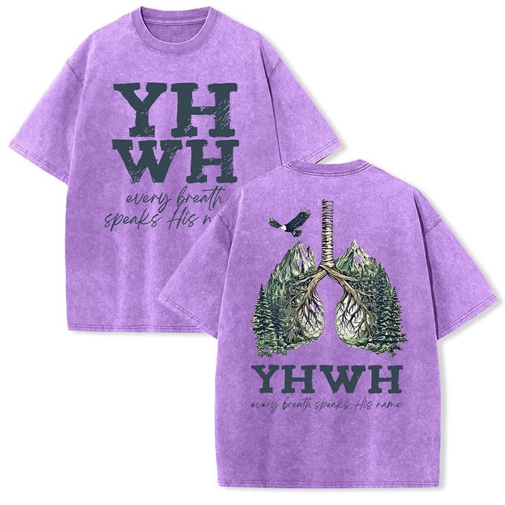 Christianartworkshop Every Breath Speaks His Name Unisex Washed T-shirt - image 2
