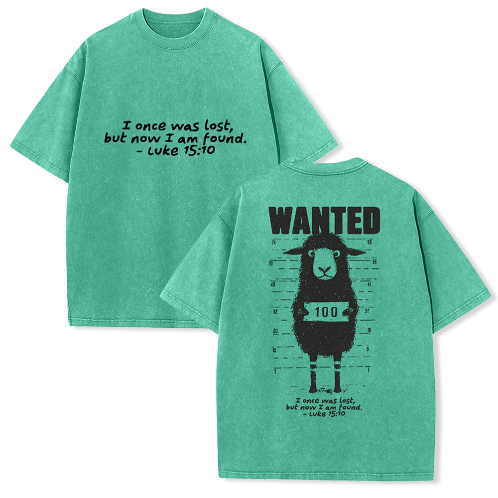 Christianartworkshop Wanted Sheep Unisex Washed T-shirt - Green - 5XL - image 14