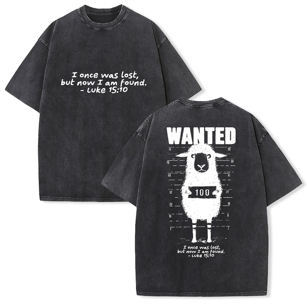 Christianartworkshop Wanted Sheep Unisex Washed T-shirt - Black - 5XL - image 5