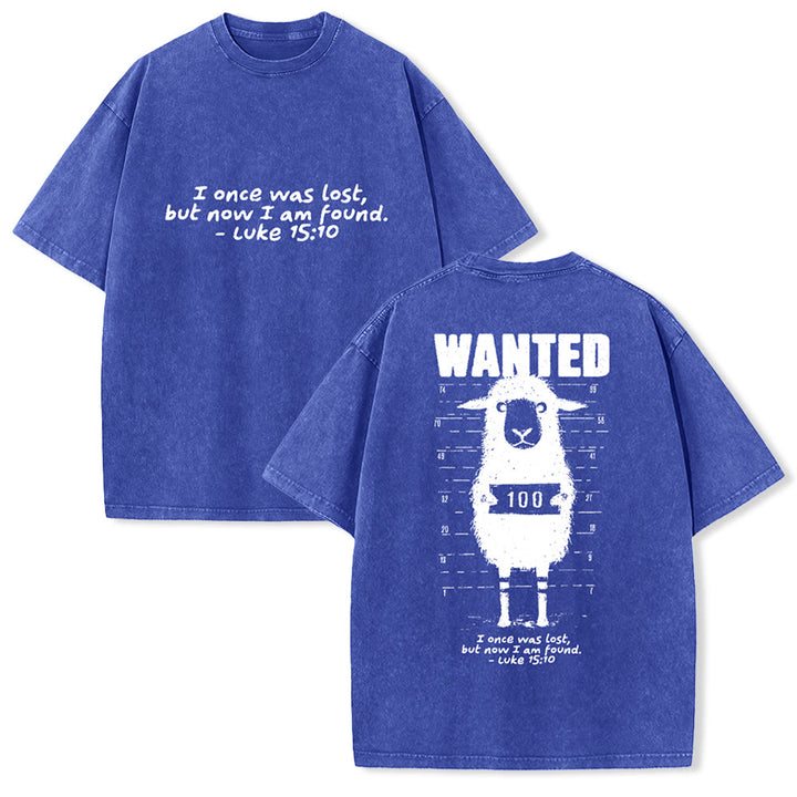 Christianartworkshop Wanted Sheep Unisex Washed T-shirt - Blue - 5XL - image 20