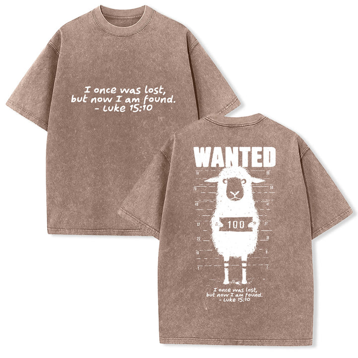 Christianartworkshop Wanted Sheep Unisex Washed T-shirt - Coffee - 5XL - image 26
