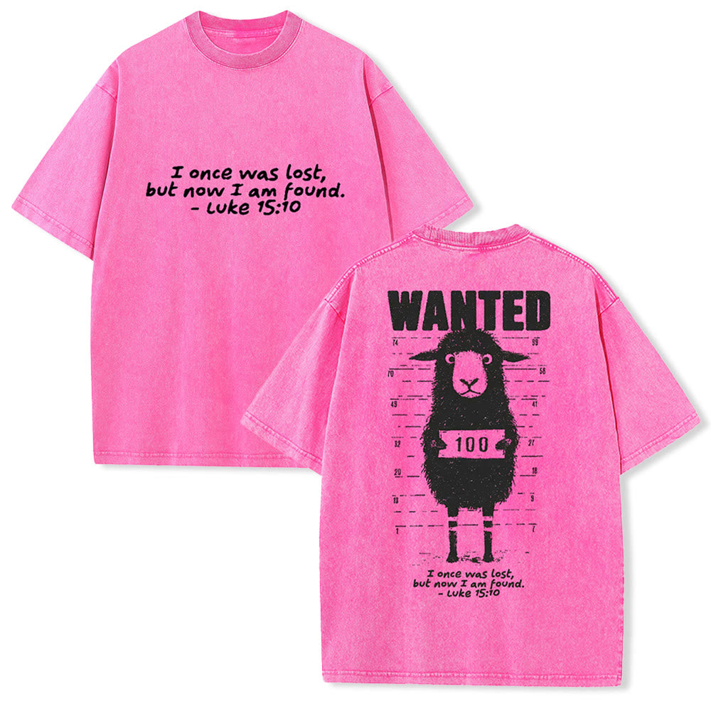 Christianartworkshop Wanted Sheep Unisex Washed T-shirt - Pink - 5XL - image 23