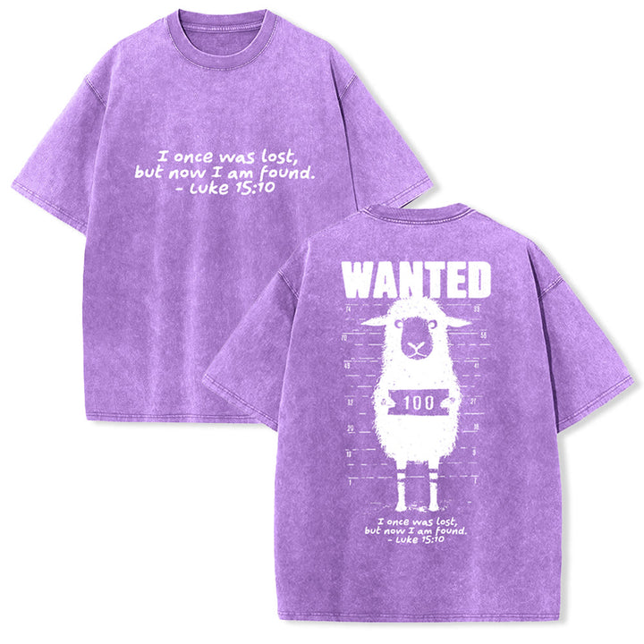 Christianartworkshop Wanted Sheep Unisex Washed T-shirt - Purple - 5XL - image 17
