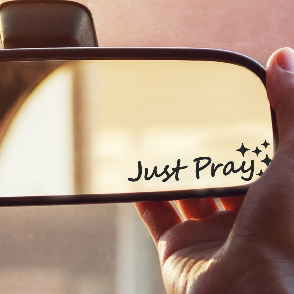 Christianartworkshop Just Pray Star Accent Car Sticker: A Daily Reminder of Prayerful Devotion for Vehicles - Black - Set of 10 - image 0