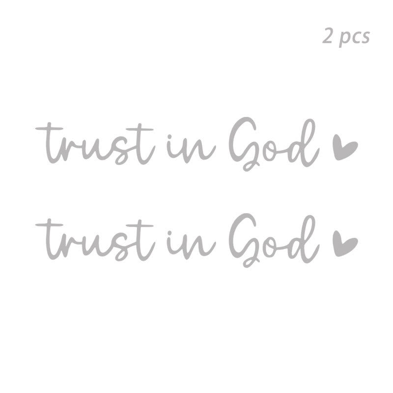 Christianartworkshop Trust in God Heart Accent Car Sticker: A Sacred Nudge to Pray on Every Journey - Silver - Set of 10 - image 12