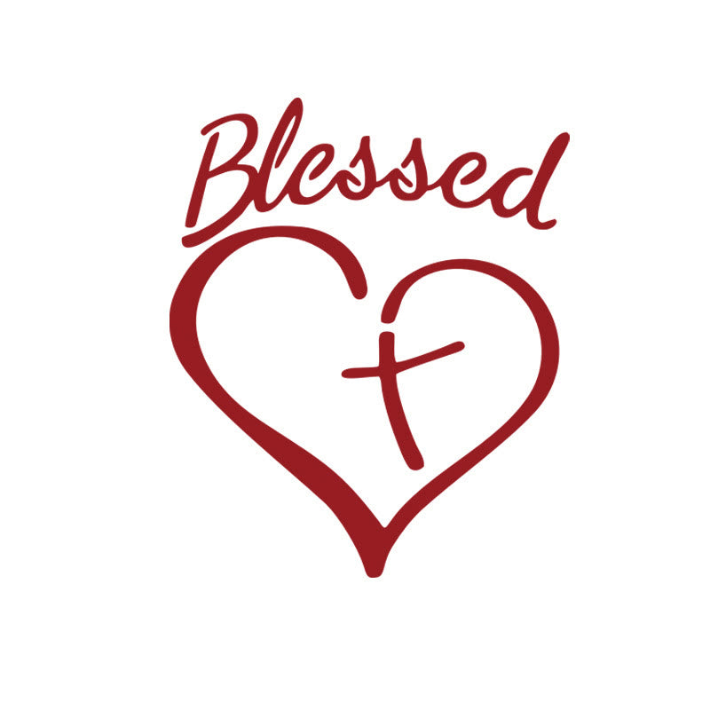 Christianartworkshop Blessed Heart & Cross Accent Car Sticker: A Gentle Nudge to Pause and Pray - Red - Set of 10 - image 9