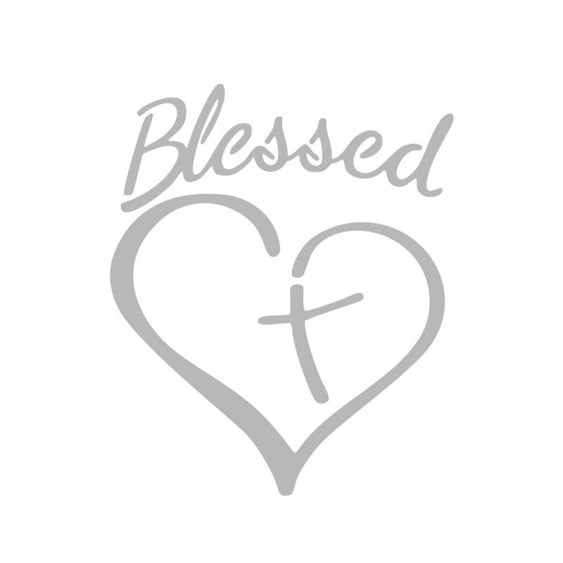 Christianartworkshop Blessed Heart & Cross Accent Car Sticker: A Gentle Nudge to Pause and Pray - Silver - Set of 10 - image 12