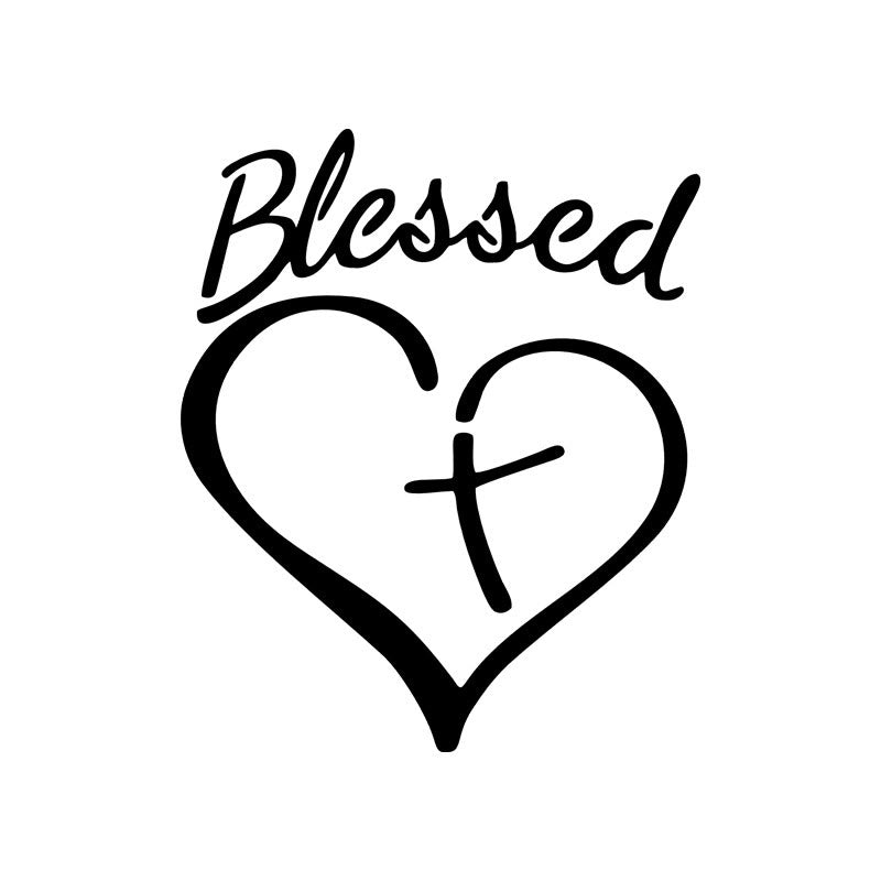 Christianartworkshop Blessed Heart & Cross Accent Car Sticker: A Gentle Nudge to Pause and Pray - image 2