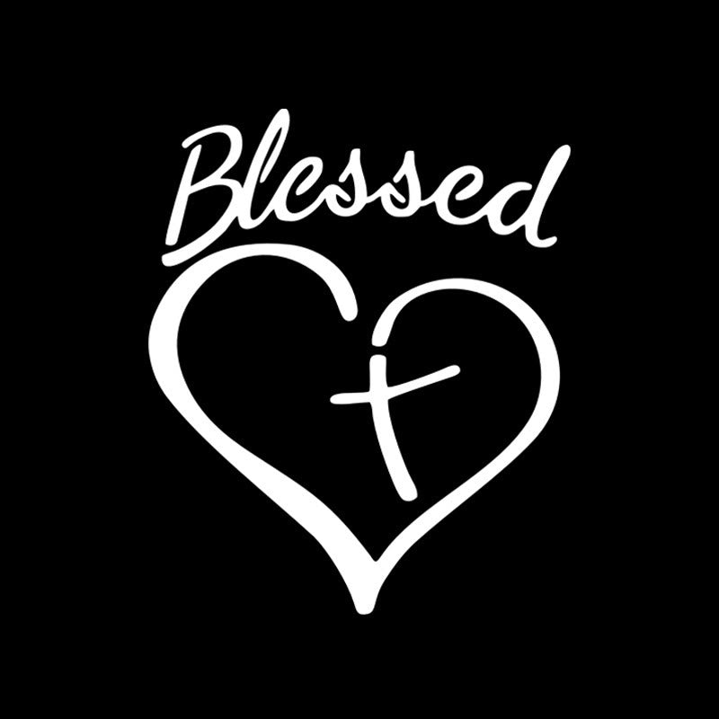 Christianartworkshop Blessed Heart & Cross Accent Car Sticker: A Gentle Nudge to Pause and Pray - image 4