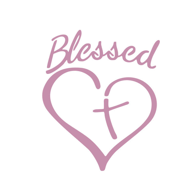 Christianartworkshop Blessed Heart & Cross Accent Car Sticker: A Gentle Nudge to Pause and Pray - Pink - Set of 10 - image 5