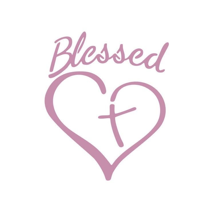 Christianartworkshop Blessed Heart & Cross Accent Car Sticker: A Gentle Nudge to Pause and Pray - Pink - Set of 10 - image 5