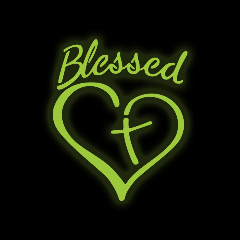 Christianartworkshop Blessed Heart & Cross Accent Car Sticker: A Gentle Nudge to Pause and Pray - Neon Green - Set of 10 - image 13