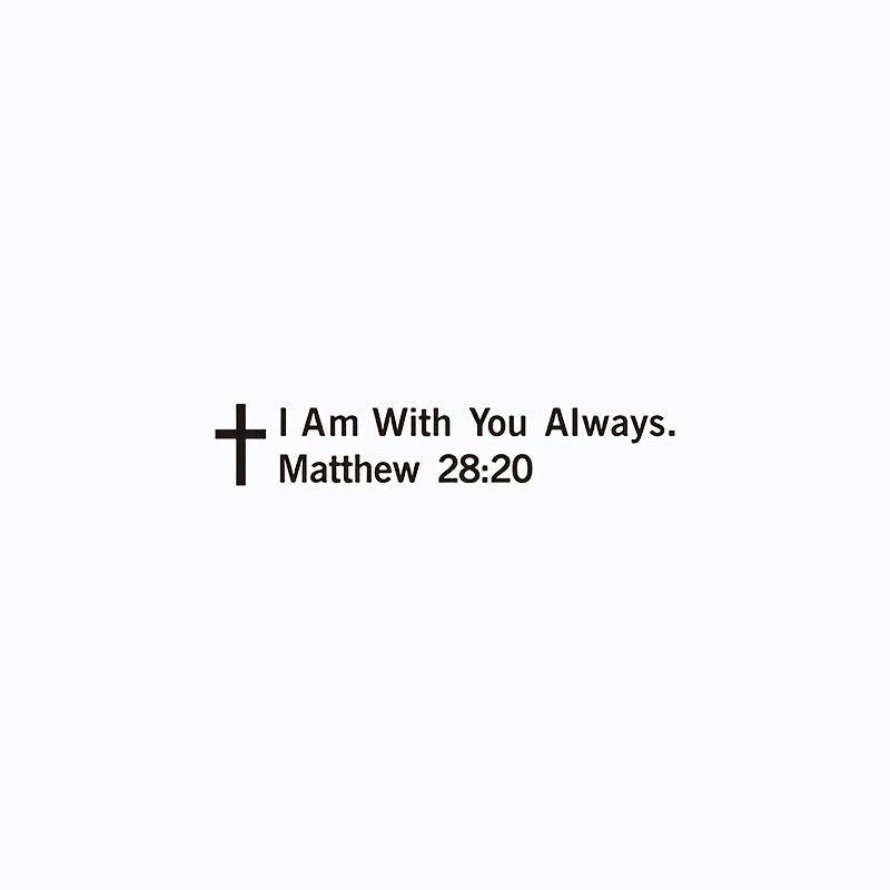Christianartworkshop Matthew 28:20 I Am With You Always Car Sticker: Cross Motif for Faithful Vehicle Decor - image 1