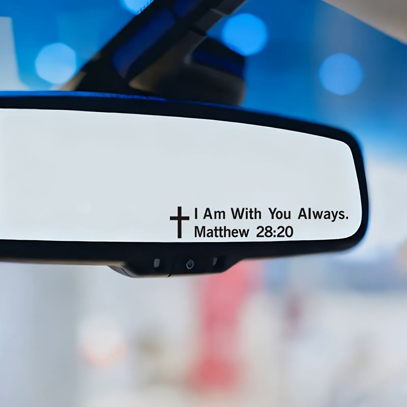 Christianartworkshop Matthew 28:20 I Am With You Always Car Sticker: Cross Motif for Faithful Vehicle Decor - image 1