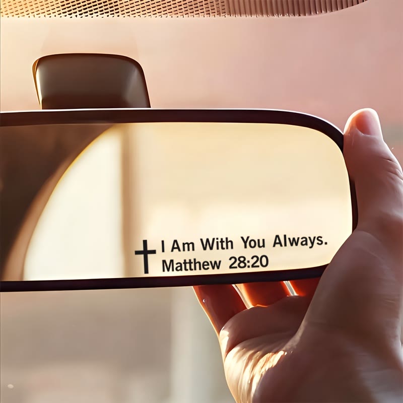 Christianartworkshop Matthew 28:20 I Am With You Always Car Sticker: Cross Motif for Faithful Vehicle Decor - Black - Set of 10 - image 0
