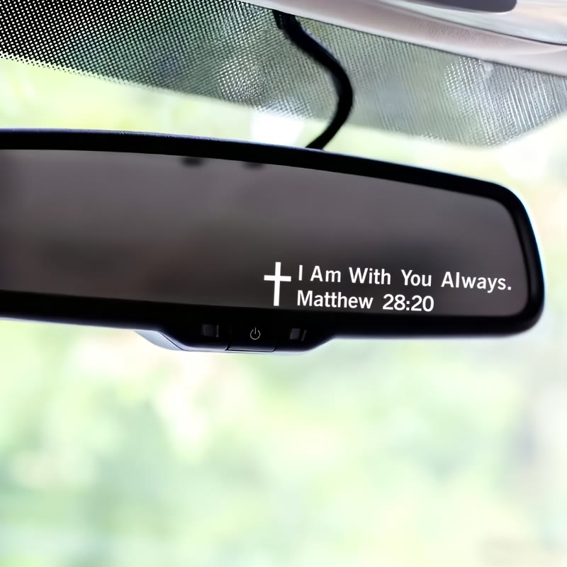 Christianartworkshop Matthew 28:20 I Am With You Always Car Sticker: Cross Motif for Faithful Vehicle Decor - White - Set of 10 - 10*1.8cm - image 6