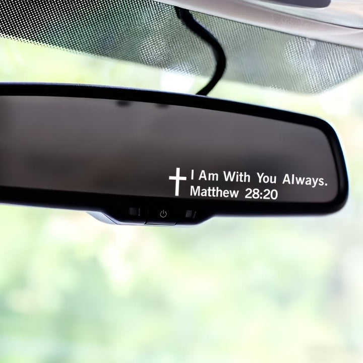 Christianartworkshop Matthew 28:20 I Am With You Always Car Sticker: Cross Motif for Faithful Vehicle Decor - White - Set of 10 - 10*1.8cm - image 6