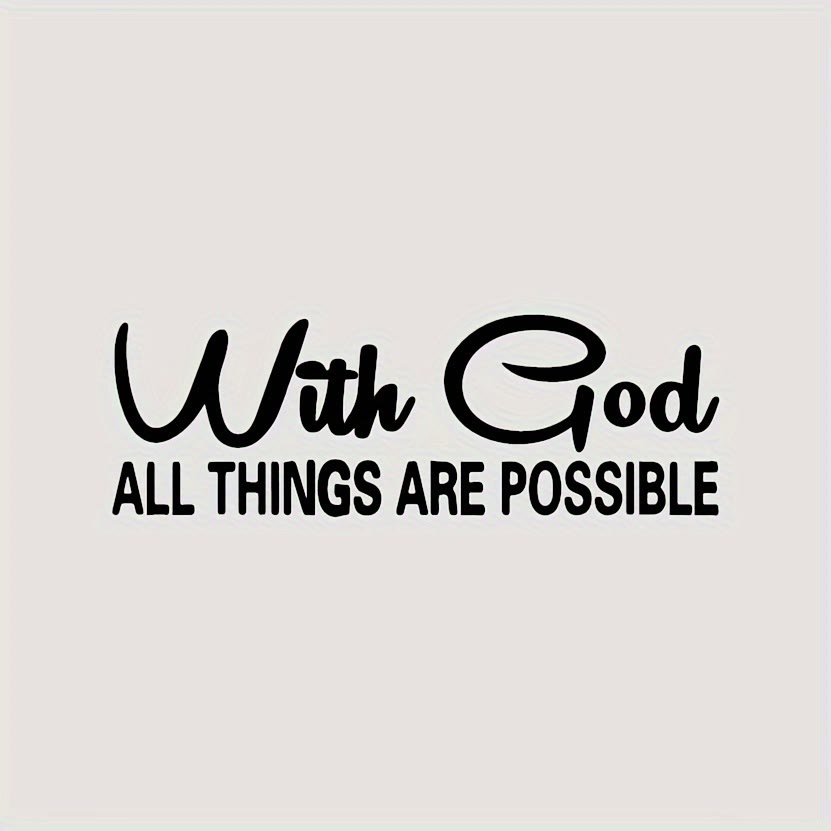 Christianartworkshop God’s Limitless Power Car Sticker: With God All Things Are Possible Vinyl Decal - image 2