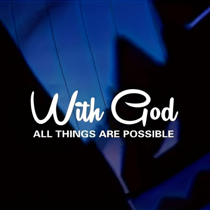 Christianartworkshop God’s Limitless Power Car Sticker: With God All Things Are Possible Vinyl Decal - image 3