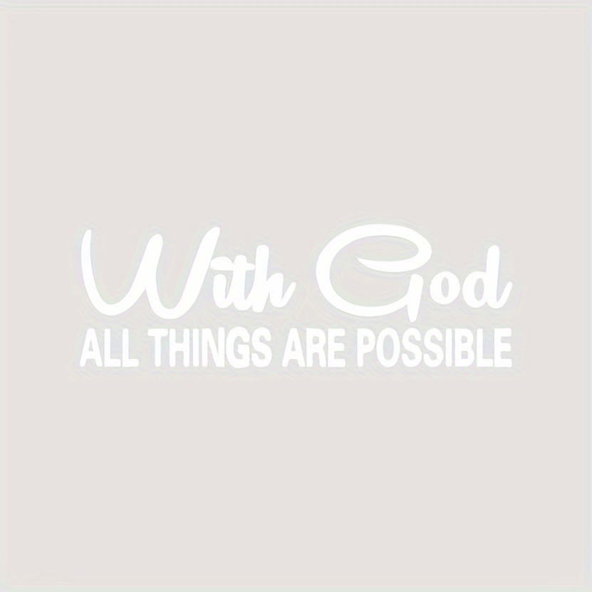 Christianartworkshop God’s Limitless Power Car Sticker: With God All Things Are Possible Vinyl Decal - White - Set of 10 - image 6