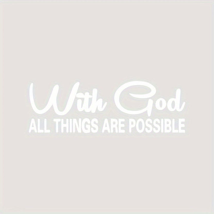 Christianartworkshop God’s Limitless Power Car Sticker: With God All Things Are Possible Vinyl Decal - White - Set of 10 - image 6