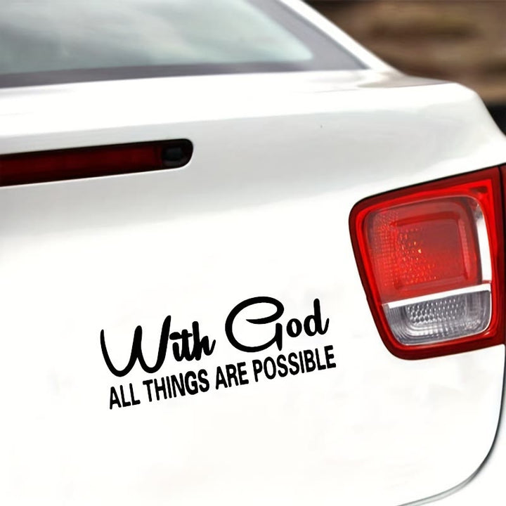 Christianartworkshop God’s Limitless Power Car Sticker: With God All Things Are Possible Vinyl Decal - image 1