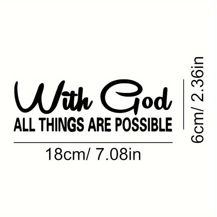 Christianartworkshop God’s Limitless Power Car Sticker: With God All Things Are Possible Vinyl Decal - Black - Set of 10 - image 7