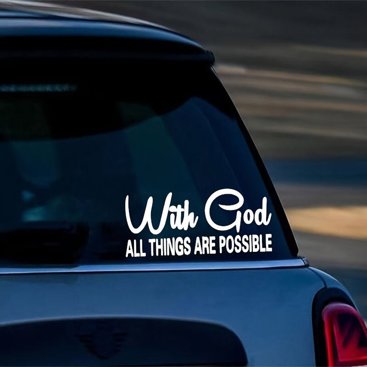 Christianartworkshop God’s Limitless Power Car Sticker: With God All Things Are Possible Vinyl Decal - image 4