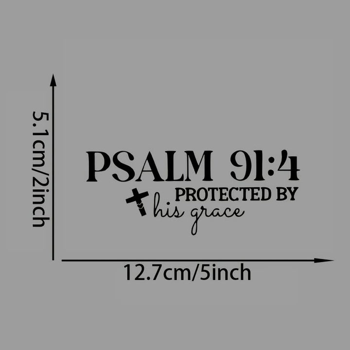 Christianartworkshop Divine Grace Psalm 91:4 Car Sticker: Cross Accent for God’s Gracious Shielding - image 6