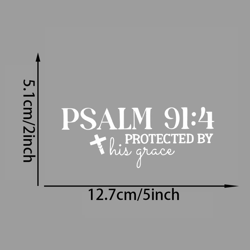 Christianartworkshop Divine Grace Psalm 91:4 Car Sticker: Cross Accent for God’s Gracious Shielding - image 3