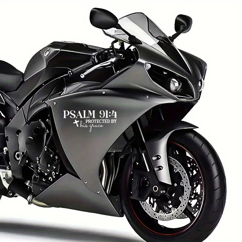 Christianartworkshop Divine Grace Psalm 91:4 Car Sticker: Cross Accent for God’s Gracious Shielding - image 1