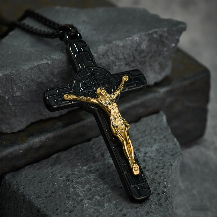 Christianartworkshop Classic Retro Style Crucifix St. Benedict Medal Protection Pendant Necklace - image 13