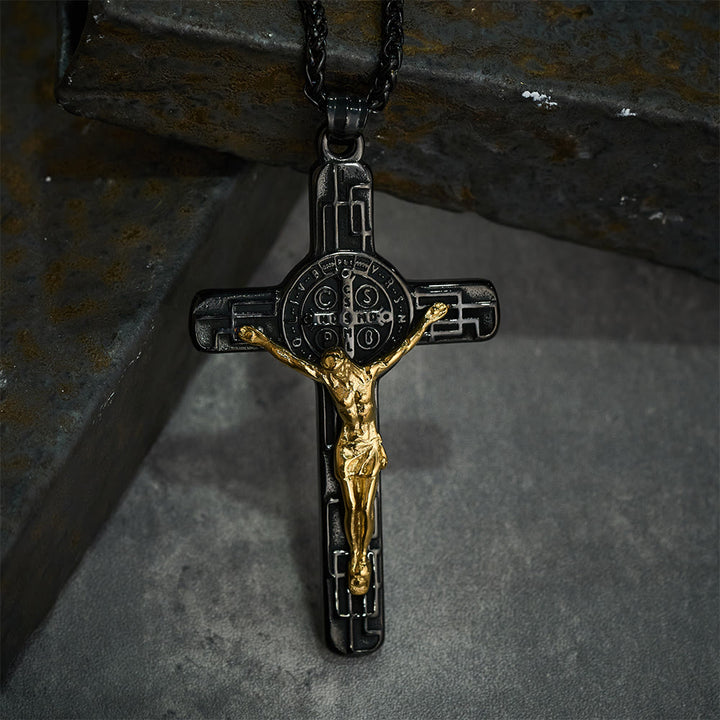 Christianartworkshop Classic Retro Style Crucifix St. Benedict Medal Protection Pendant Necklace - image 8