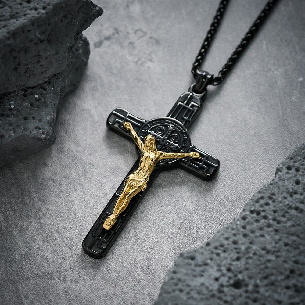 Christianartworkshop Classic Retro Style Crucifix St. Benedict Medal Protection Pendant Necklace - image 10