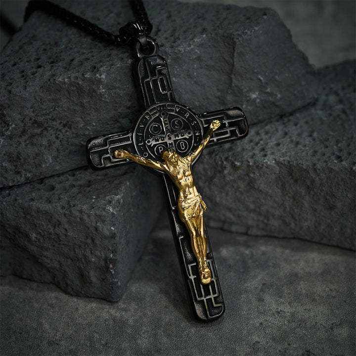 Christianartworkshop Classic Retro Style Crucifix St. Benedict Medal Protection Pendant Necklace - image 10