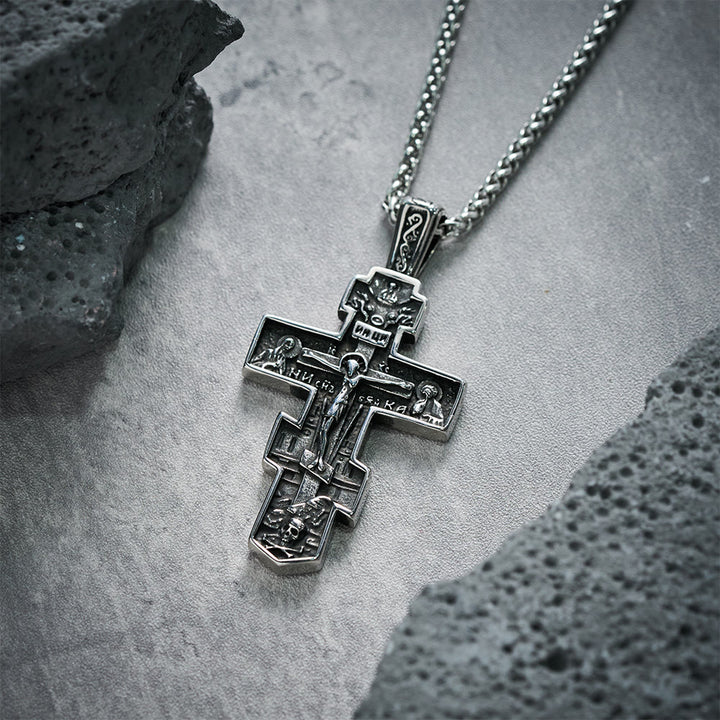 Christianartworkshop Titanium Orthodox Jesus Crucifix Necklace Protection Jewelry - image 3