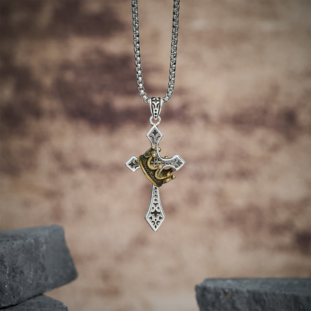 Christianartworkshop The Crown Cross Necklace Religion Jewelry - Crown Cross - image 0