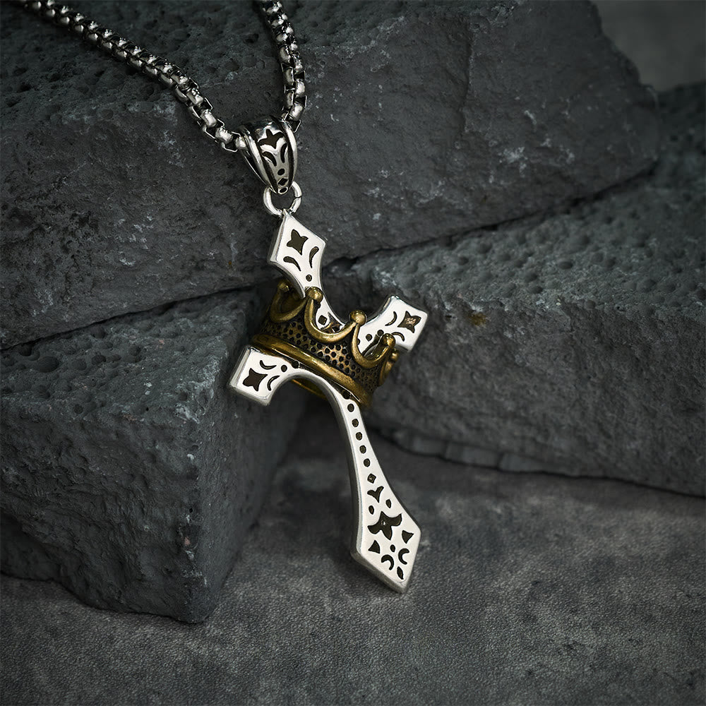 Christianartworkshop The Crown Cross Necklace Religion Jewelry - image 4