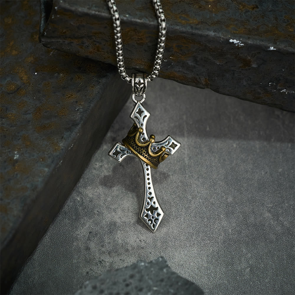 Christianartworkshop The Crown Cross Necklace Religion Jewelry - image 2