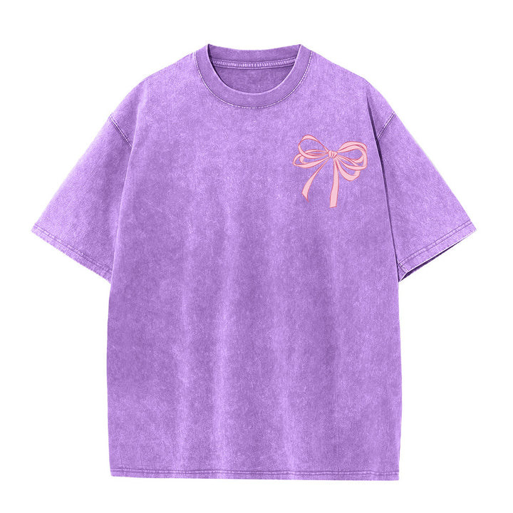 Christianartworkshop God Is Within Her Psalm 46:5 Bow Accent Unisex Washed T-shirt - image 23