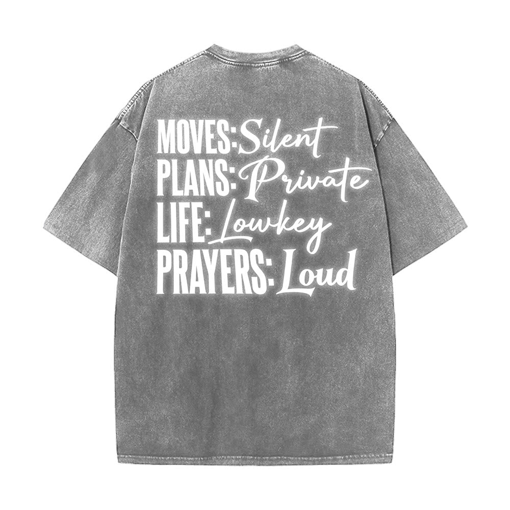 Christianartworkshop Moves Silent Prayers Loud Stylized Cross Mixed Lettering Unisex Washed T-shirt - image 14