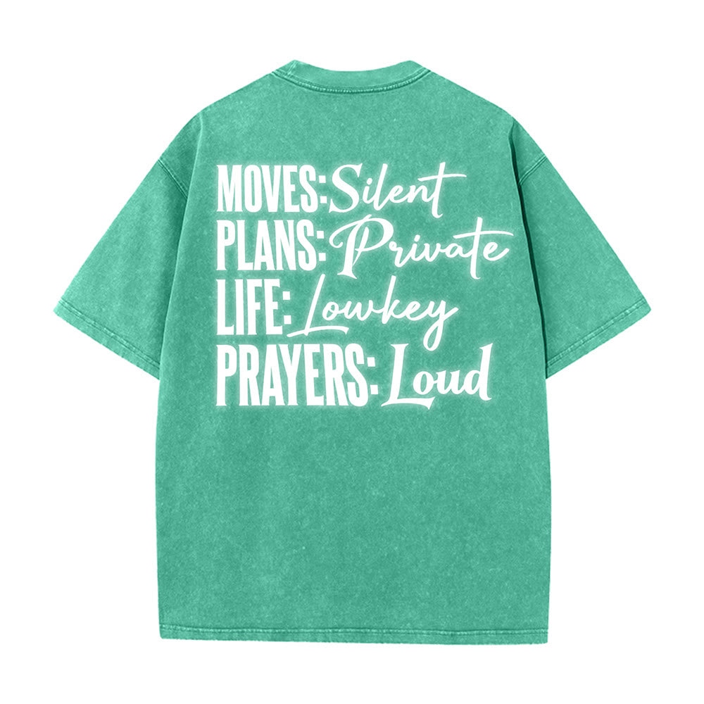 Christianartworkshop Moves Silent Prayers Loud Stylized Cross Mixed Lettering Unisex Washed T-shirt - image 27