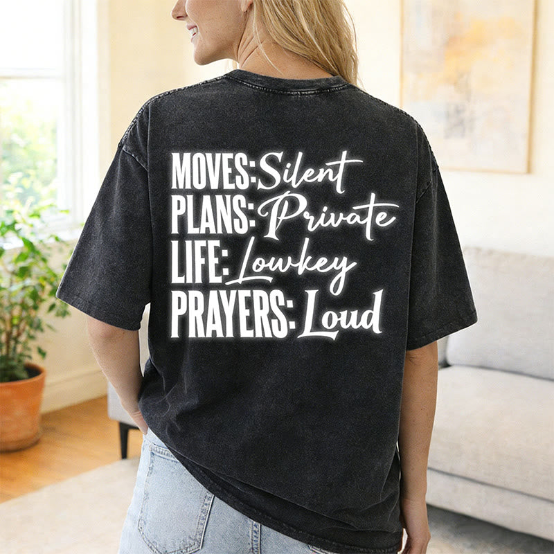 Christianartworkshop Moves Silent Prayers Loud Stylized Cross Mixed Lettering Unisex Washed T-shirt - image 21