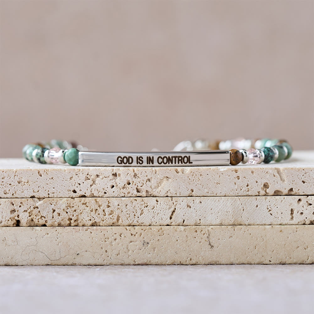 FREE Today: Natural African Turquoise Psalm 46:5 Bracelet: Engraved Bar & Stone Bead Design - image 8