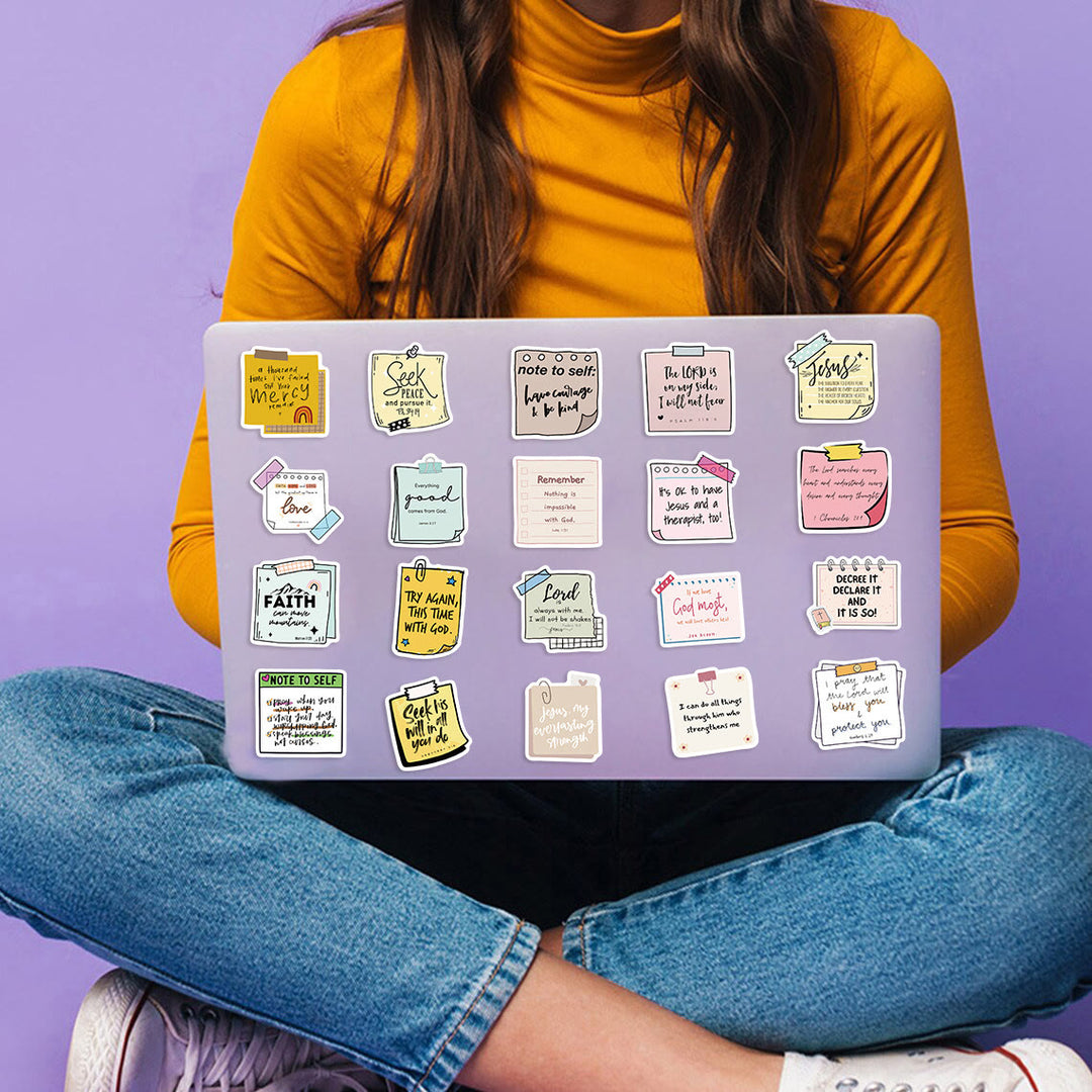Christianartworkshop Faith-Inspired Biblical Phrase Sticker Set: Inspirational Notes for Journals - image 1
