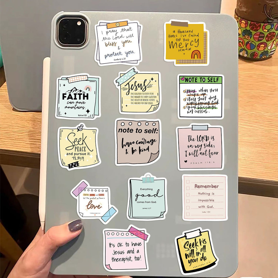 Christianartworkshop Faith-Inspired Biblical Phrase Sticker Set: Inspirational Notes for Journals - image 5