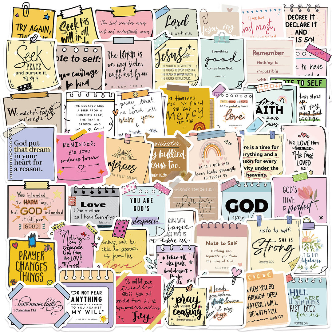 FREE Today: Faith-Inspired Biblical Phrase Sticker Set: Inspirational Notes for Journals - Set of 50 pcs - image 0