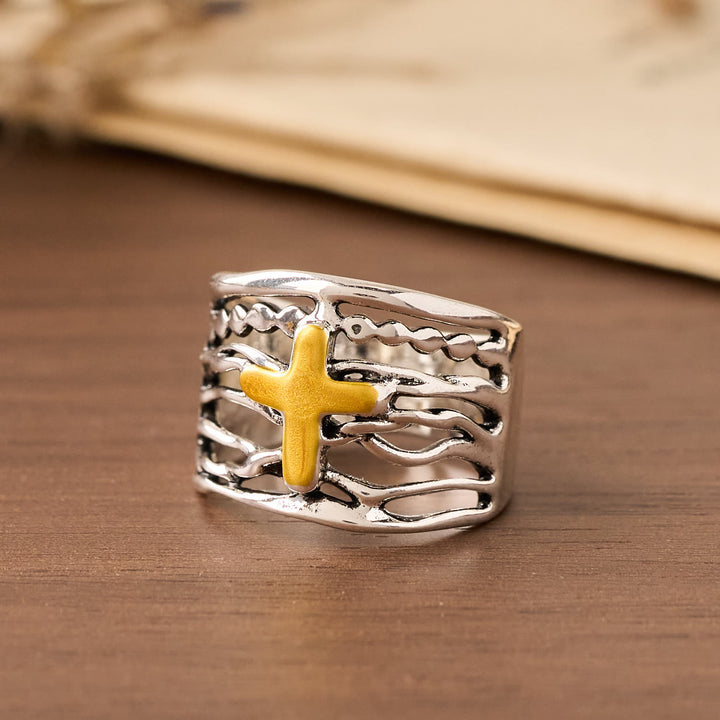 FREE Today: Two-Tone Copper Cross Ring: Quiet Reminder of Peace & Grace - image 4