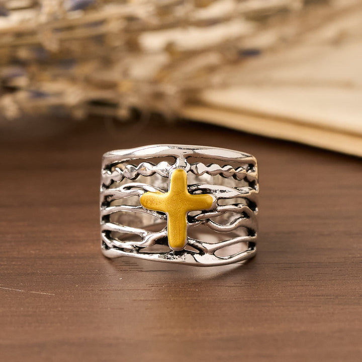 FREE Today: Two-Tone Copper Cross Ring: Quiet Reminder of Peace & Grace - image 2
