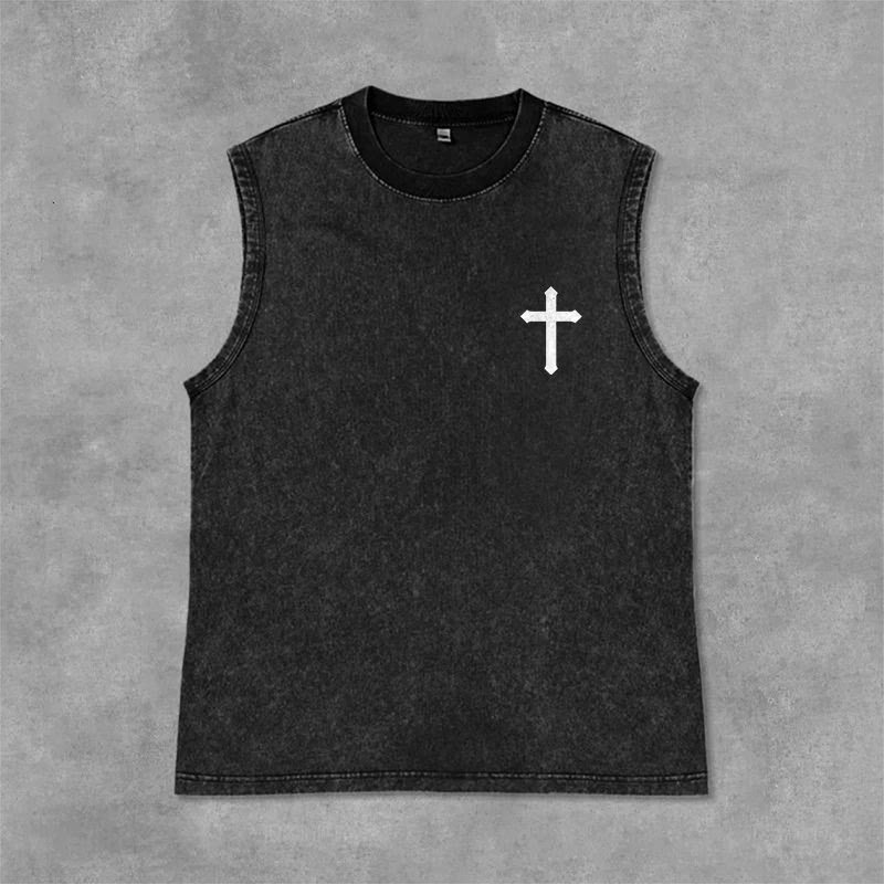 Christianartworkshop Not By My Strength But His Faith Statement Unisex Washed Tank Top - image 27